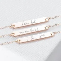 5. Sincerely Silver Custom Handwriting Bracelet (Engraved From Note)