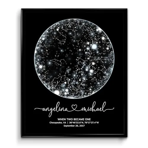 2. The Night Sky Custom Star Map Print (Anniversary Date)