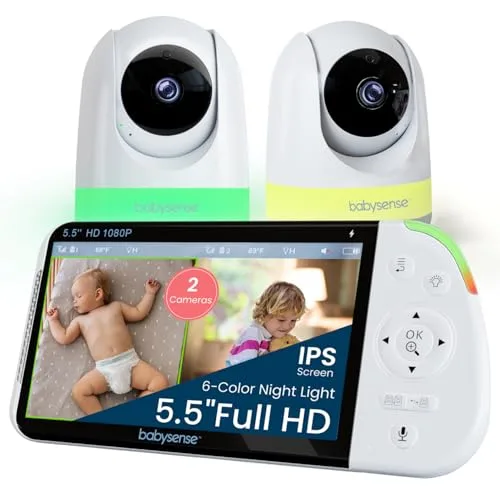11. Babysense MaxView 5.5" 1080p Full HD Split-Screen Baby Monitor