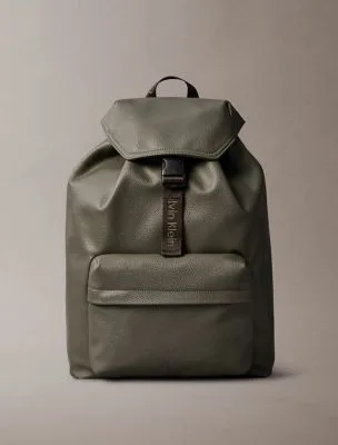 19. Calvin Klein Leather Laptop Backpack