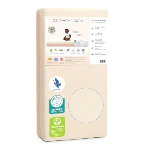 10. Delta Children Ionic Breathe Crib & Toddler Mattress with Cloud Core