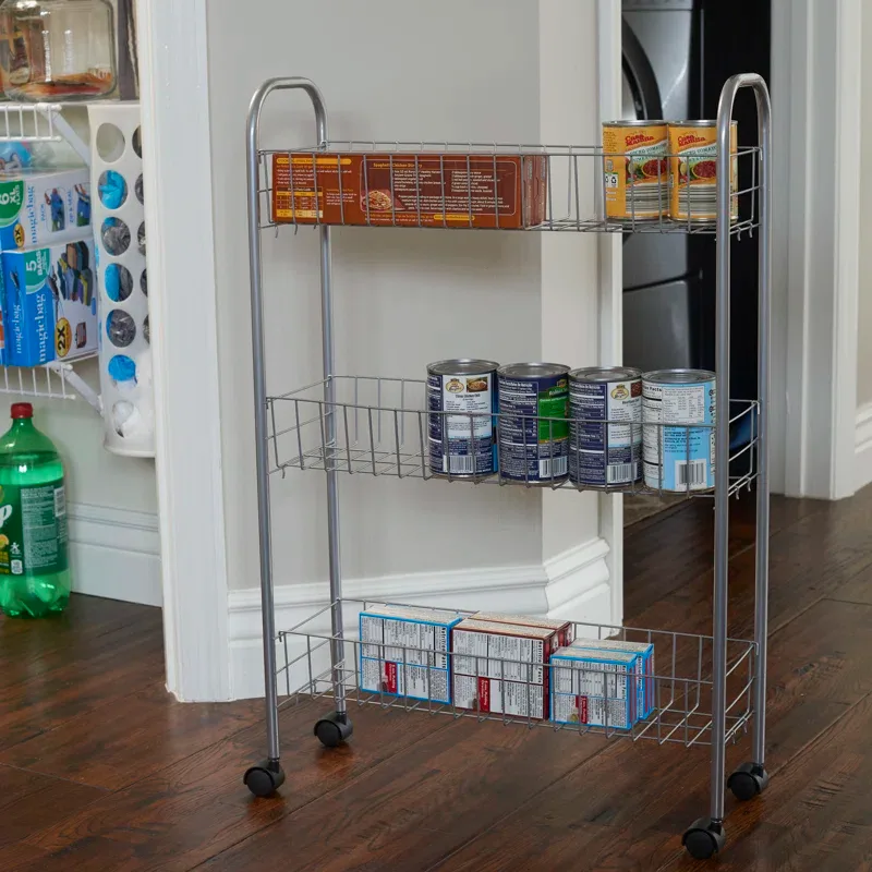 10. Wayfair Basics 3-Tier Wire Rolling Utility Cart
