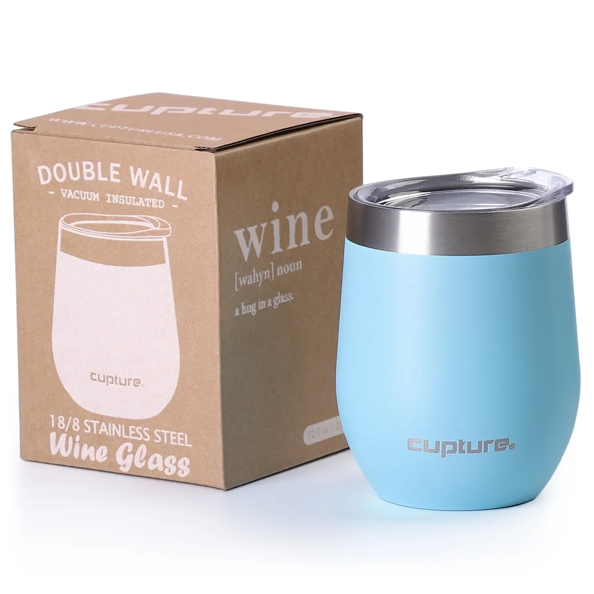 15. Cupture Stemless Wine Tumblers 12 oz (Glacier Blue)