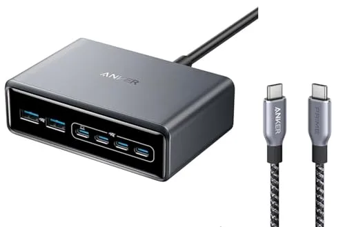 11. Anker Prime Charger (200W, 6 Ports, GaN)