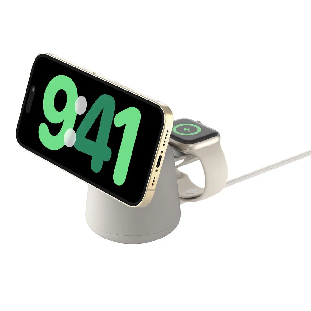 5. Belkin BoostCharge Pro 2-in-1 Magnetic Wireless Charging Dock with Qi2 15W