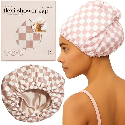 16. Kitsch Satin-Lined Flexi Shower Cap