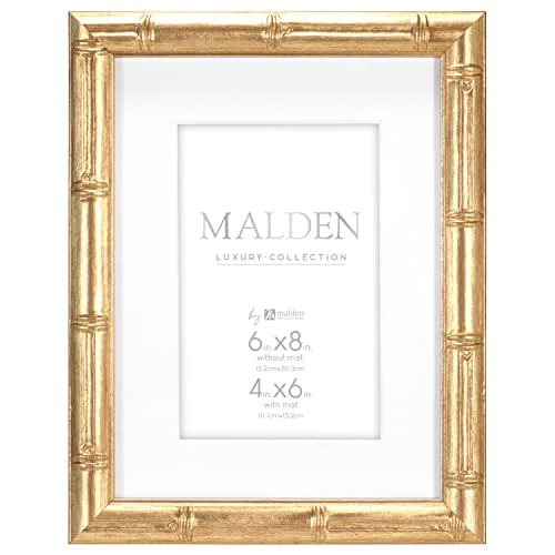 4. Malden International Designs 4x6 Gold Bamboo Picture Frame