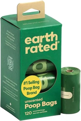 8. Earth Rated Unscented Flushable Dog Poop Bags (120 ct roll pack)