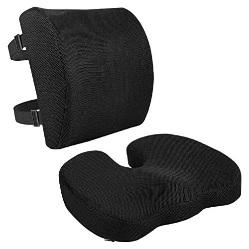 7. AmazonBasics Memory Foam Seat Cushion (Lumbar Support)