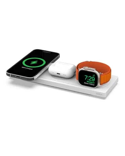 13. Belkin BoostCharge Pro 3-in-1 Wireless Charging Pad with MagSafe