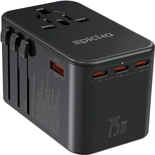 1. EPICKA TA-105 Max GaN 75W Universal Travel Adapter