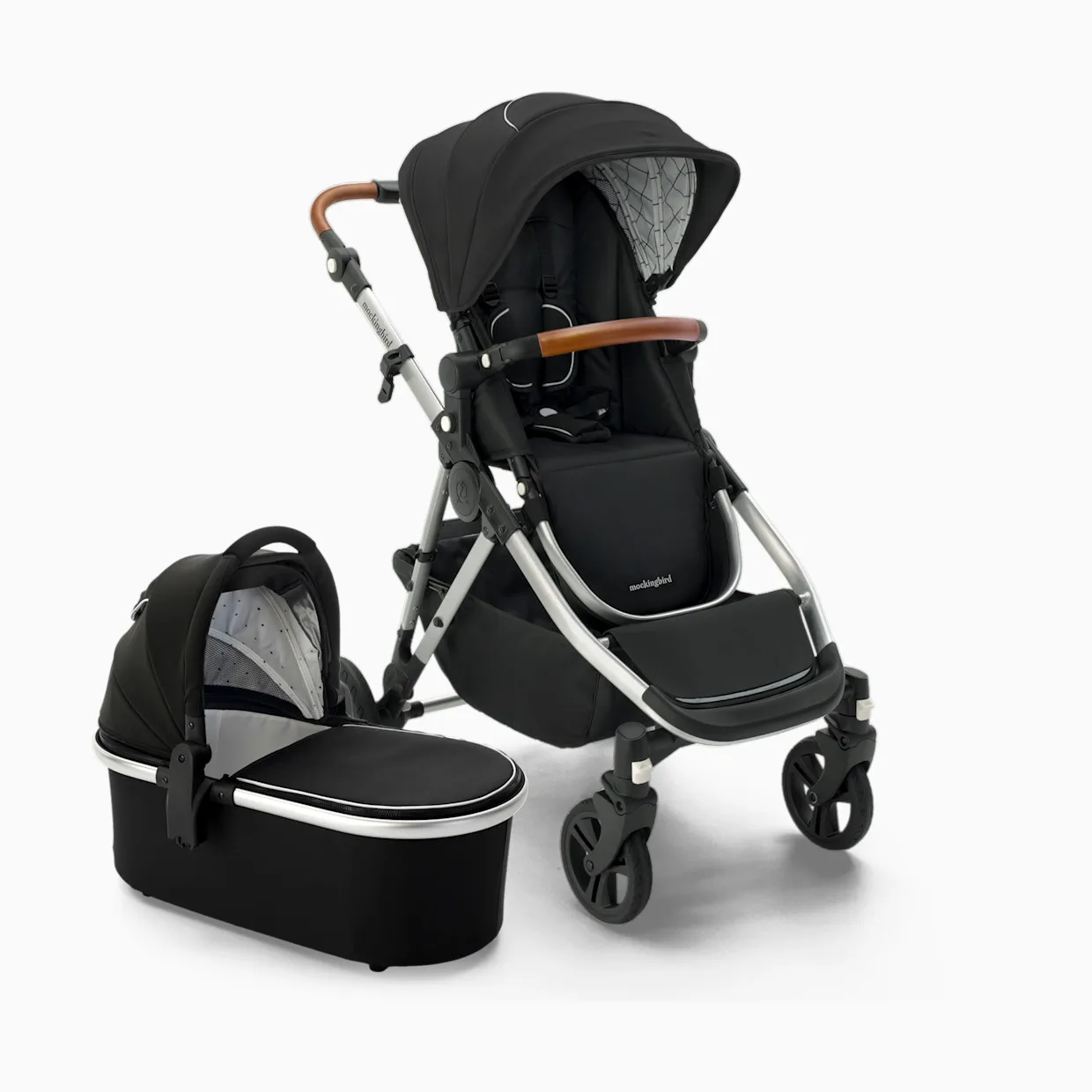 18. Mockingbird Single-to-Double Stroller + Infant Car Seat Adapter (with Chicco KeyFit 35)