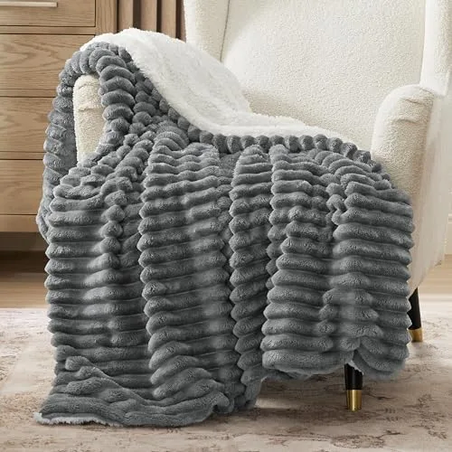 2. Bedsure Sherpa Fleece Throw Blanket (50" x 60")