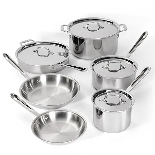 3. All-Clad D3 Stainless Steel 10-Piece Cookware Set